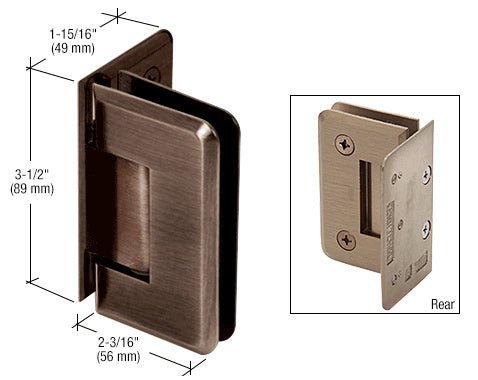 CRL Pinnacle 044 Series Wall Mount Offset Back Plate Hinge P1N044ABRZ