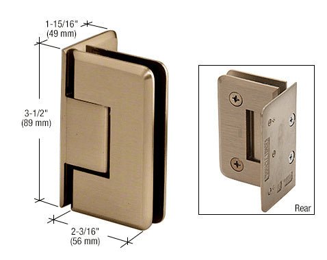 CRL Pinnacle 044 Series Wall Mount Offset Back Plate Hinge P1N044BBRZ