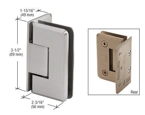 CRL Pinnacle 044 Series Wall Mount Offset Back Plate Hinge P1N044BSC