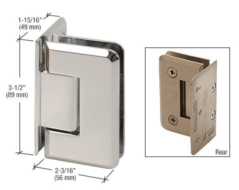 CRL Pinnacle 044 Series Wall Mount Offset Back Plate Hinge P1N044PN