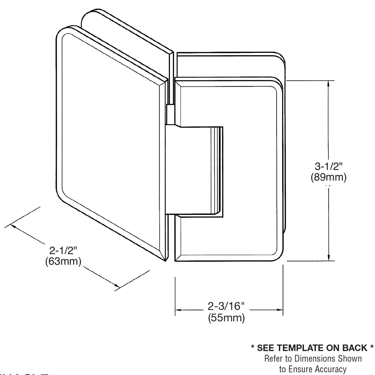 CRL Pinnacle 045 Series 135 Degree Glass - to - Glass Standard Hinge P1N045BBRZ