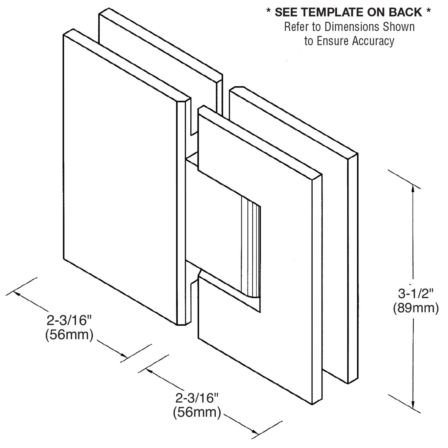 CRL Pinnacle 092 Series 90 Degree Glass - to - Glass Hinge P1N0920RB