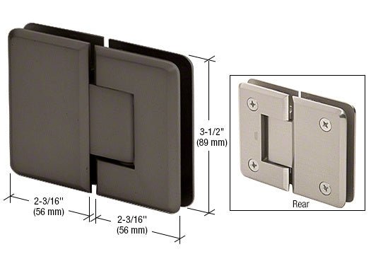 CRL Pinnacle 180 Series 180 Degree Glass - to - Glass Standard Hinge P1N1800RB