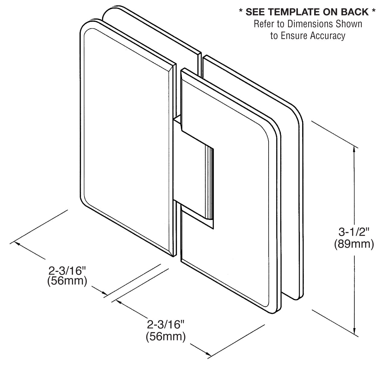 CRL Pinnacle 180 Series 180 Degree Glass - to - Glass Standard Hinge P1N1800RB