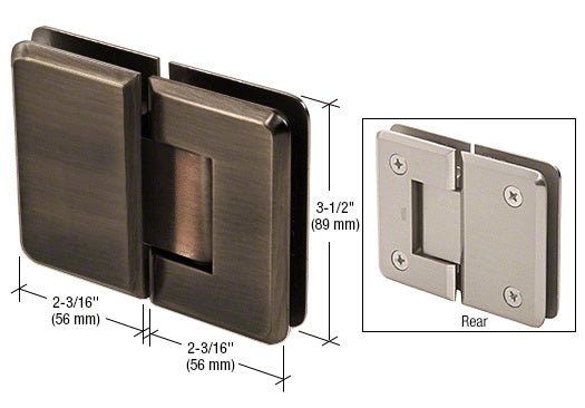 CRL Pinnacle 180 Series 180 Degree Glass - to - Glass Standard Hinge P1N180ABRZ