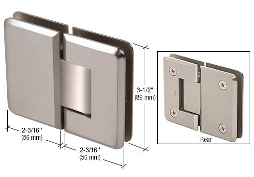 CRL Pinnacle 180 Series 180 Degree Glass - to - Glass Standard Hinge P1N180BN