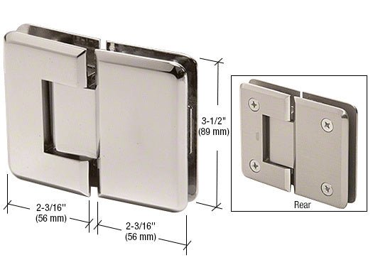 CRL Pinnacle 180 Series 180 Degree Glass - to - Glass Standard Hinge P1N180MBL