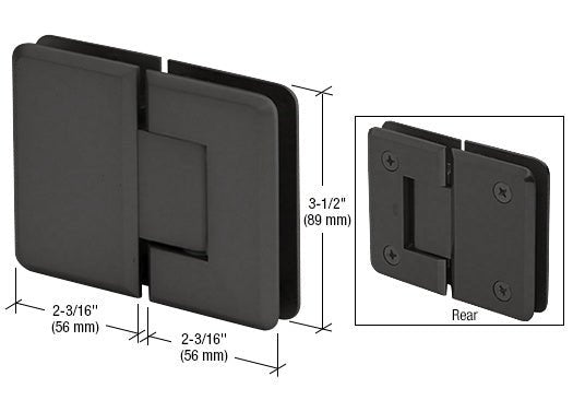 CRL Pinnacle 180 Series 180 Degree Glass - to - Glass Standard Hinge P1N180MBL