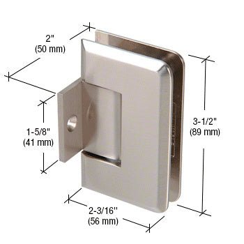 CRL Pinnacle 280 Series 180 Degree Pony Wall Mount Hinge P1N280BN