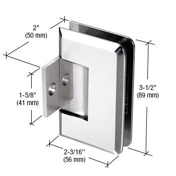 CRL Pinnacle 280 Series 180 Degree Pony Wall Mount Hinge P1N280CH