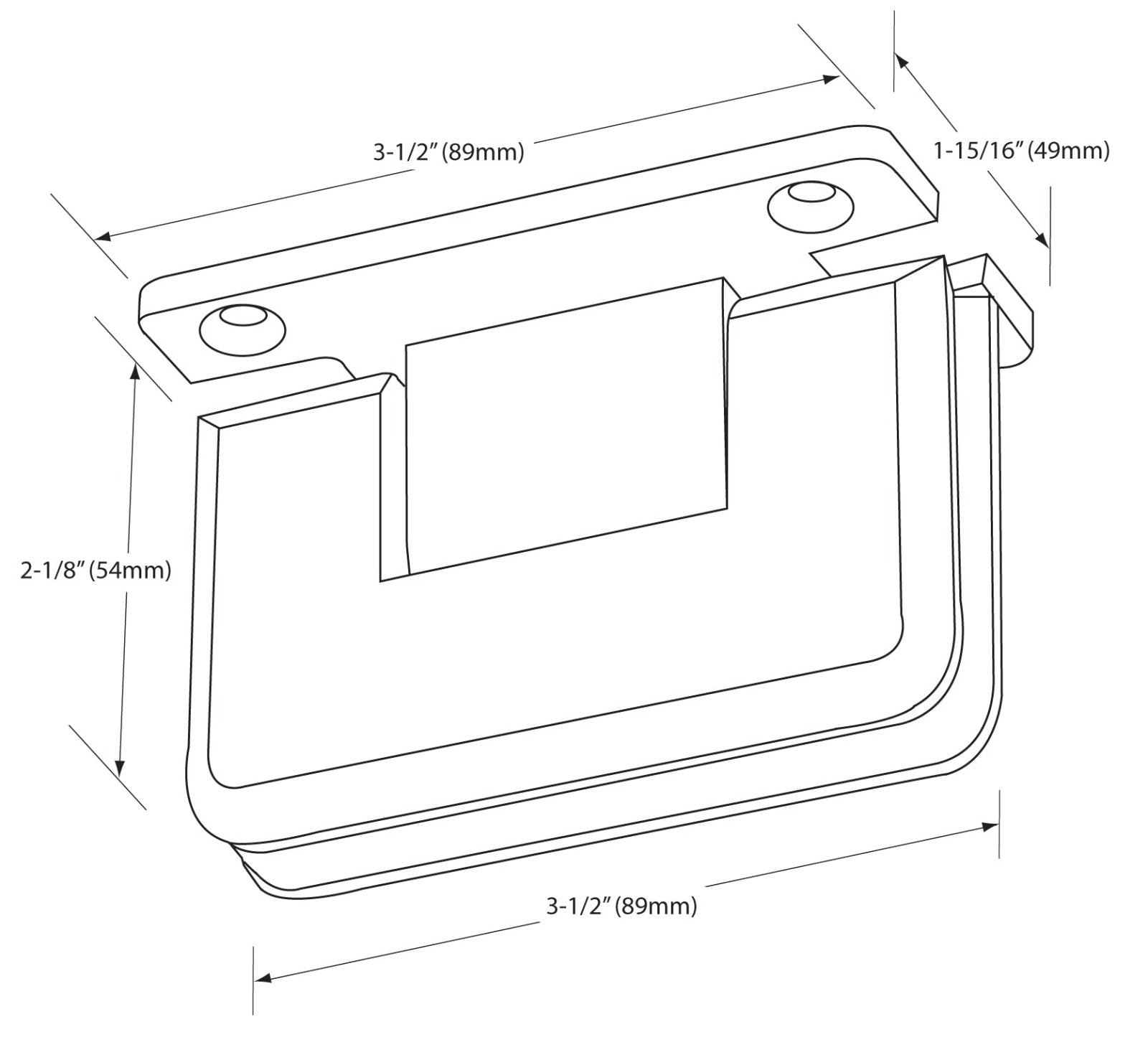 CRL Pinnacle 3 - Point Movable Beveled Style Transom Clamp PTC037BN