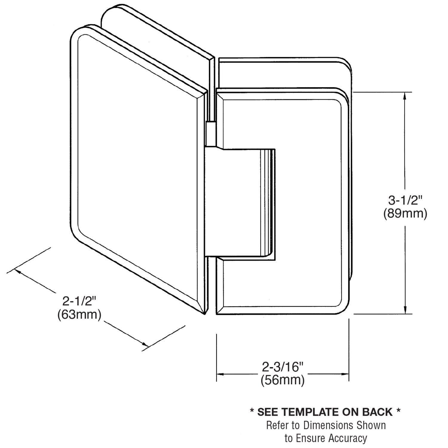 CRL Pinnacle 345 Series Adjustable 135 Degree Glass - to - Glass Hinge P1N3450RB