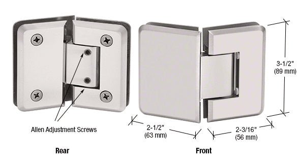 CRL Pinnacle 345 Series Adjustable 135 Degree Glass - to - Glass Hinge P1N345SN