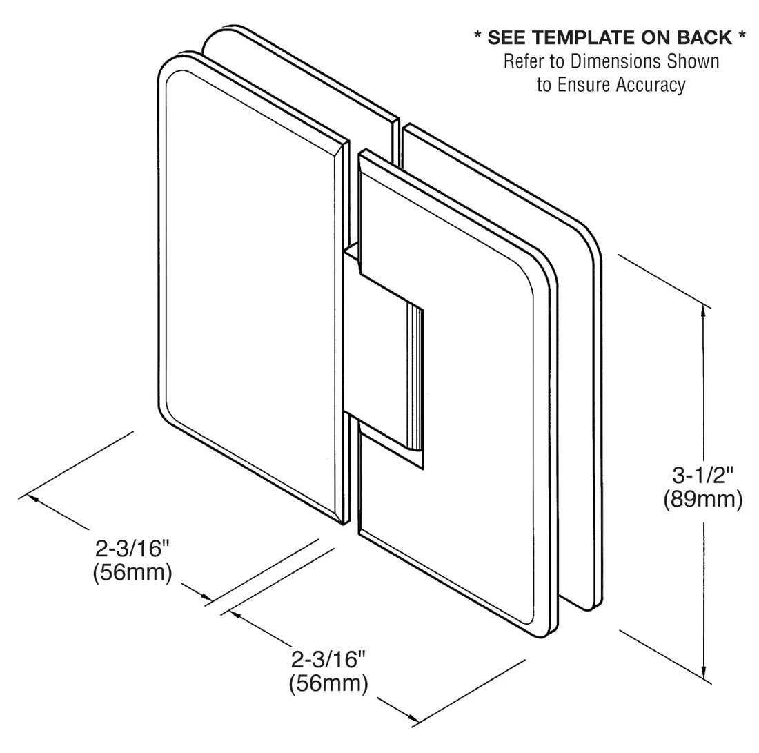 CRL Pinnacle 380 Series Adjustable 180 Degree Glass - to - Glass Hinge P1N3800RB