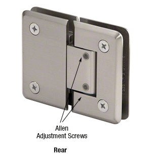 CRL Pinnacle 380 Series Adjustable 180 Degree Glass - to - Glass Hinge P1N380BN