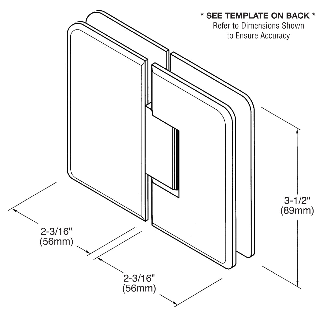 CRL Pinnacle 580 Series 5 Degree Glass - To - Glass Hinge P1N580BN