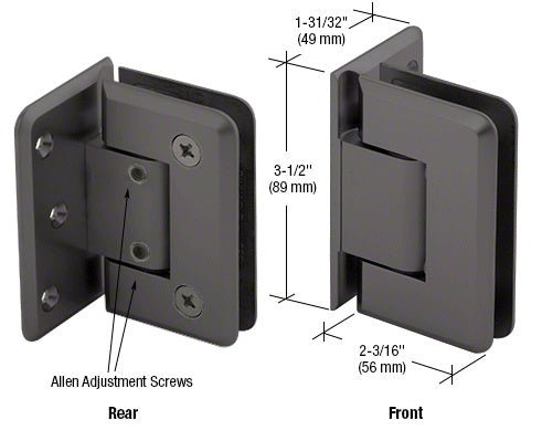 CRL Pinnacle Adjustable Wall Mount Offset Back Plate Hinge P1N3440RB