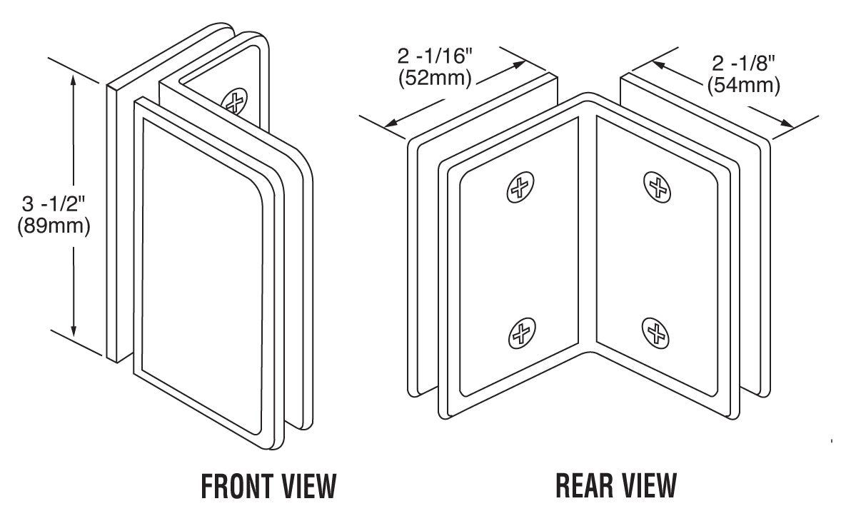 CRL Pinnacle and Prima Series Glass - to - Glass Bracket P1090BN