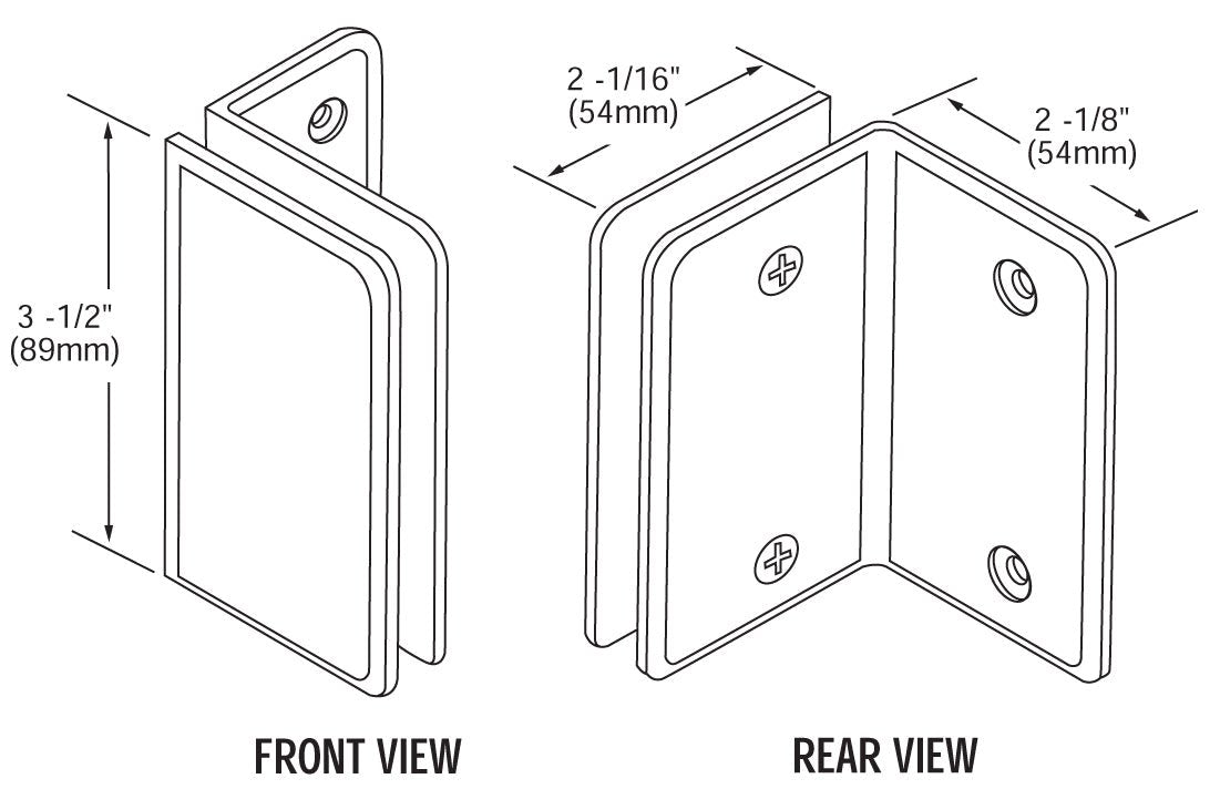 CRL Pinnacle and Prima Series Wall Mount Bracket P190S0RB