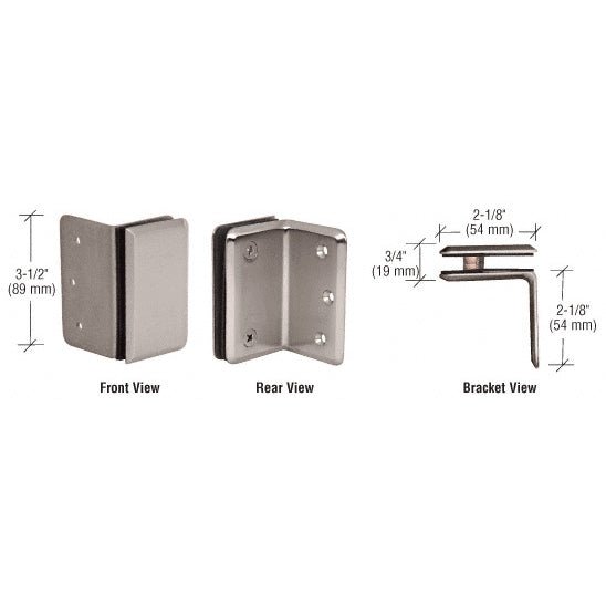 CRL Pinnacle and Prima Series Wall Mount Bracket P190SBN