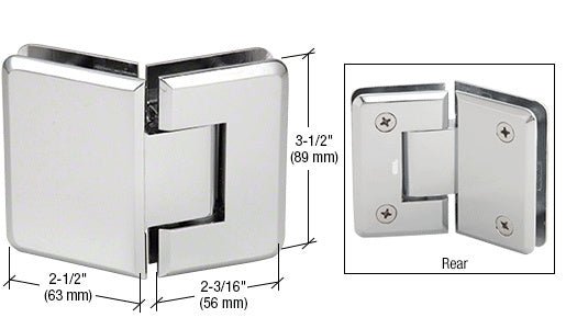 CRL Polished Chrome Pinnacle 135° Adjustable Glass - to - Glass Hinge P1N545CH