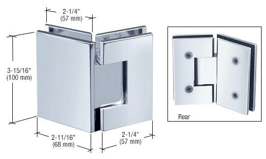 CRL Polished Chrome Vienna 135° Glass to Glass with 5° Offset Hinge V1E545CH