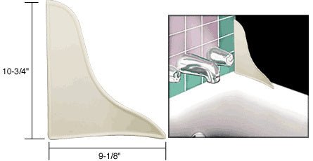 CRL Porcelain White Curved Profile Tub Splash Guard M6086