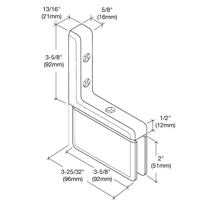 CRL Prima 03 Series Wall Mount Hinge PPH030RB