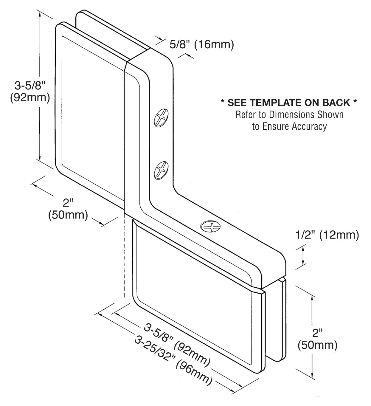 CRL Prima 04 Series Inline Panel Mount Hinge PPH04BN