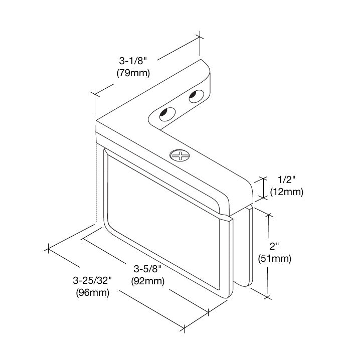 CRL Prima 05 Series Left Hand Offset Mount Hinge PPH05L0RB