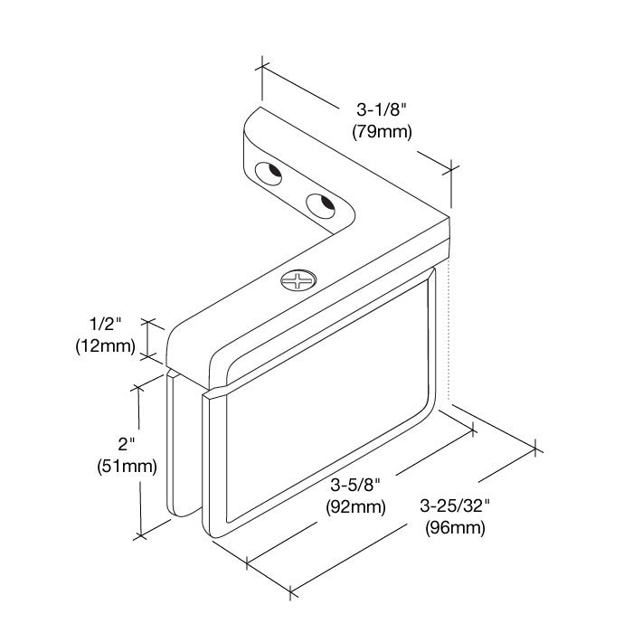 CRL Prima 05 Series Right Hand Offset Mount Hinge PPH05R0RB