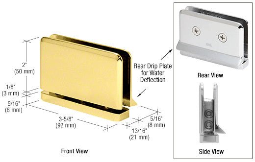 CRL Prima Hinge with Rear Drip Plate PPH08BR