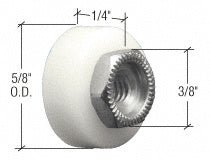 Prime - Line 5/8" Nylon Ball Bearing Flat Edge Door Roller with Threaded Hex Hub Bulk - 100/Pk M6065B