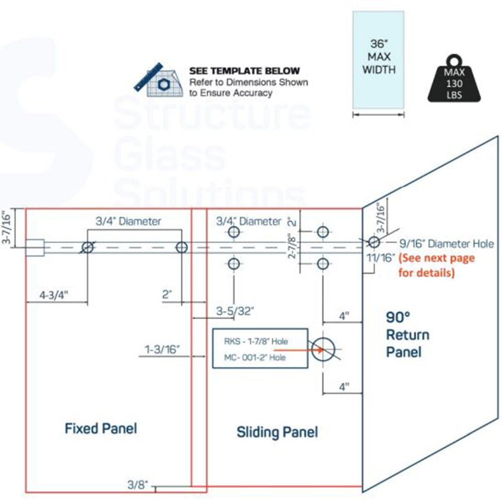 Structure Glass Solutions Quatro Standard Sliding System Quatro Standard Sliding System - Brushed Nickel