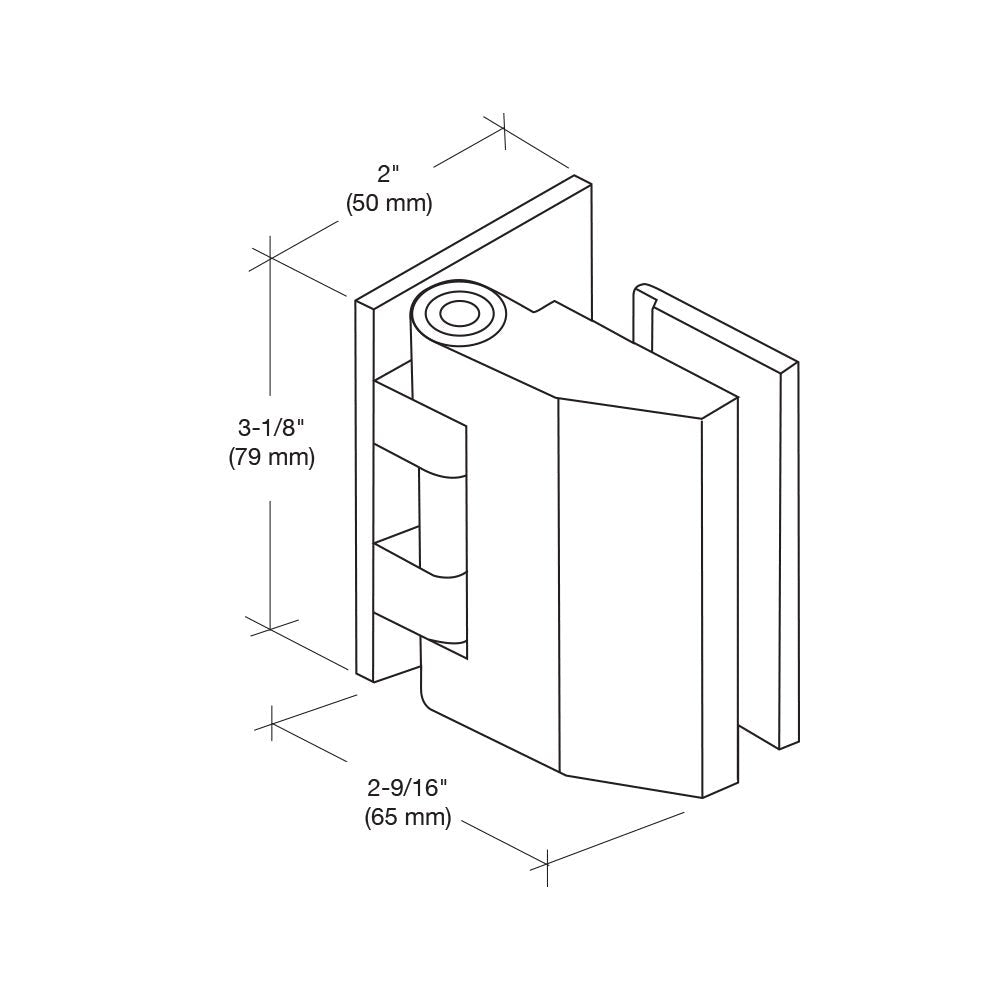 CRL Regal 037 Series Wall Mount Offset Back Plate Hinge REG0370RB