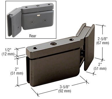 CRL RH 135 Degree Prima Hinge with U - Clamp PPH0735R0RB