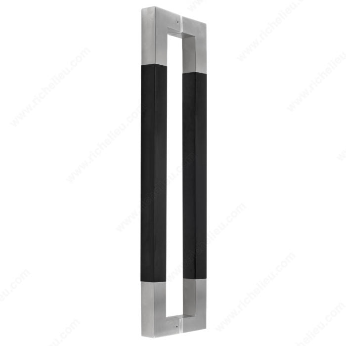 Richelieu Hardware 1 3/16" (30 mm) Square Tubular Pull Handles with Wood Insert for Back - to - Back Mounting 70524SQ30BW170