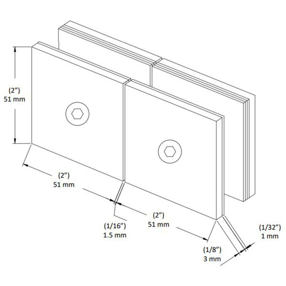 Richelieu Hardware 180° Glass - to - Glass Movable Transom Clamp - Square SC1SQ180MG195