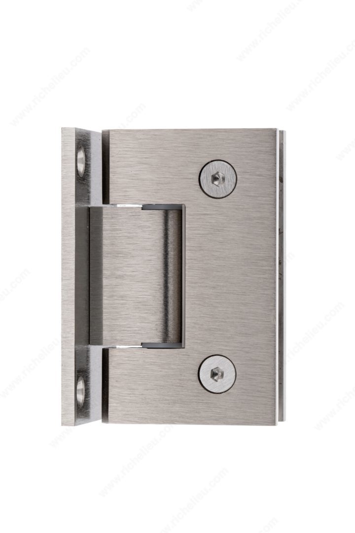 Richelieu Hardware Brushed Nickel Riveo Pro Glass - to - Wall Hinge with Full Backplate SH1SQ90W195