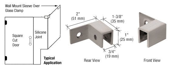 CRL Right Hand "Sleeve Over" Wall Mount Glass Clamp S0GC37RBN