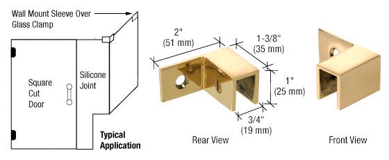 CRL Right Hand "Sleeve Over" Wall Mount Glass Clamp S0GC37RBR