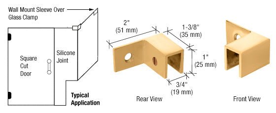 CRL Right Hand "Sleeve Over" Wall Mount Glass Clamp S0GC37RSB