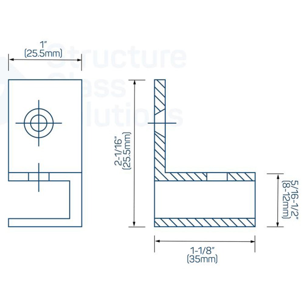 Structure Glass Solutions Right Side Sleeve Over Clamp