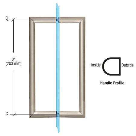 CRL RM Series Flat Outside Surface/Round Tubing Inside Back - to - Back Pull Handle RM8X8BN