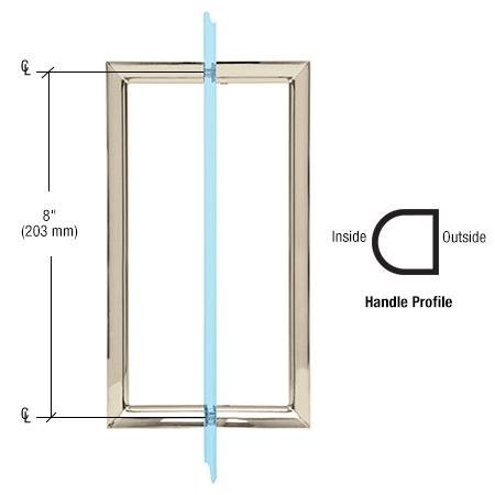 CRL RM Series Flat Outside Surface/Round Tubing Inside Back - to - Back Pull Handle RM8X8MBL