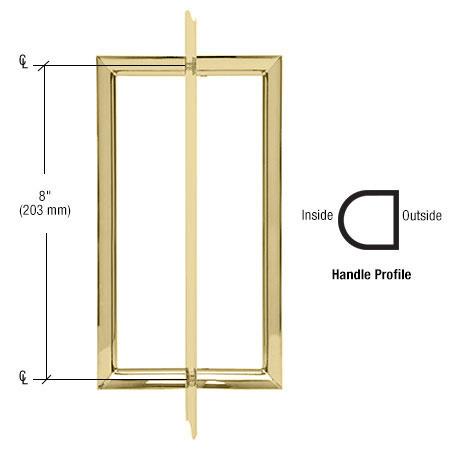 CRL RM Series Flat Outside Surface/Round Tubing Inside Back - to - Back Pull Handle RM8X8ULBR