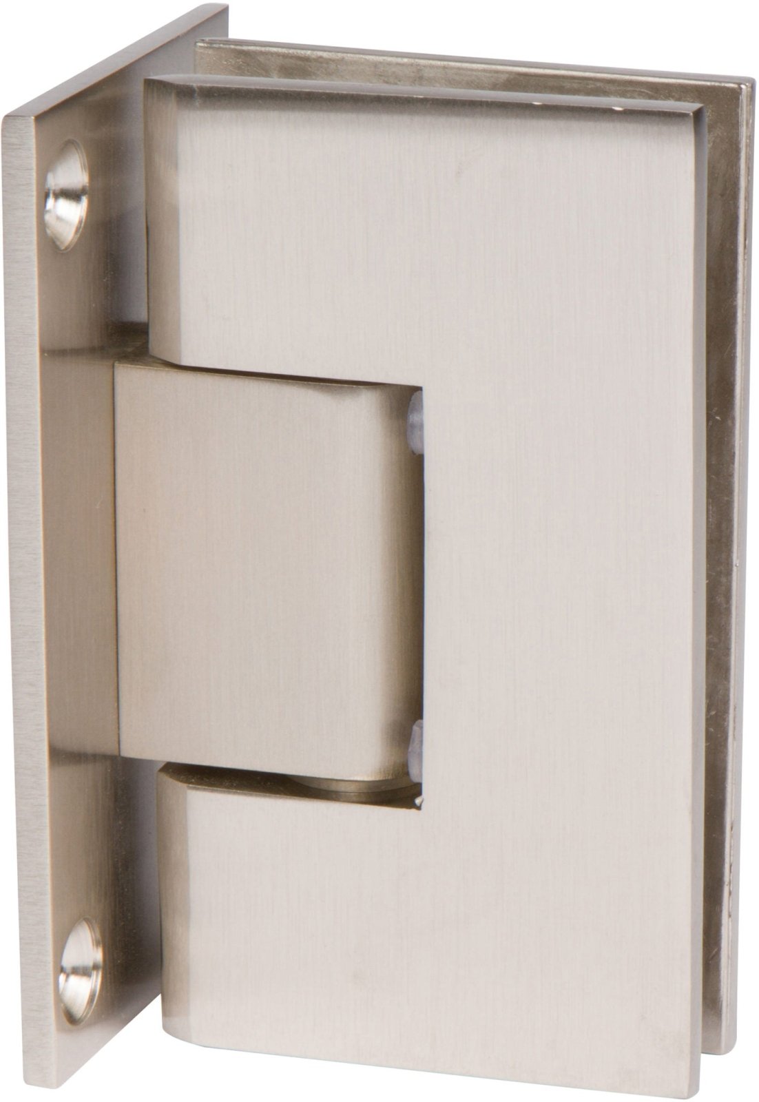 Rockwell Adjustable Square Corner Shower Hinge, Full Back Plate for heavy tempered Glass Shower Doors M - 237BN