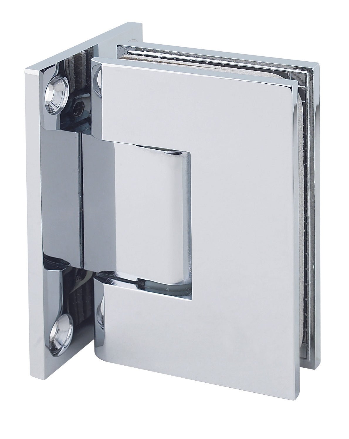 Rockwell Adjustable Square Corner Shower Hinge, Full Back Plate for heavy tempered Glass Shower Doors M - 237PC - 0C