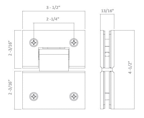 Rockwell Security Rockwell Classic 180 degree Glass to Glass Shower Hinge SHS180US10B0