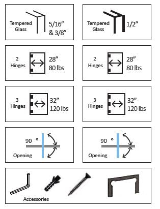 Rockwell Security Rockwell Classic 180 degree Glass to Glass Shower Hinge SHS180US10B0